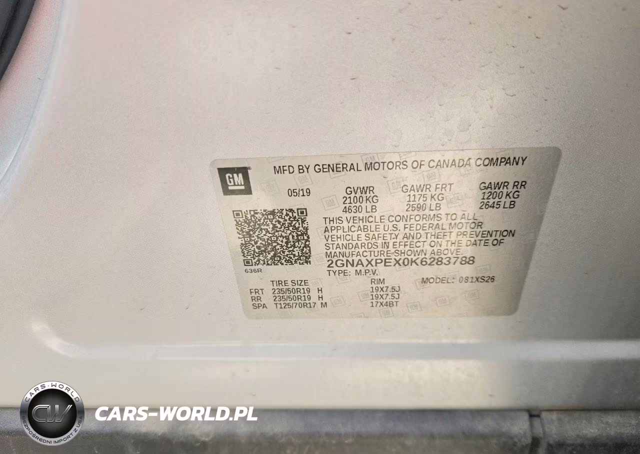 2019 Chevrolet Equinox Premier VIN:2GNAXPEX0K6283788 - 12