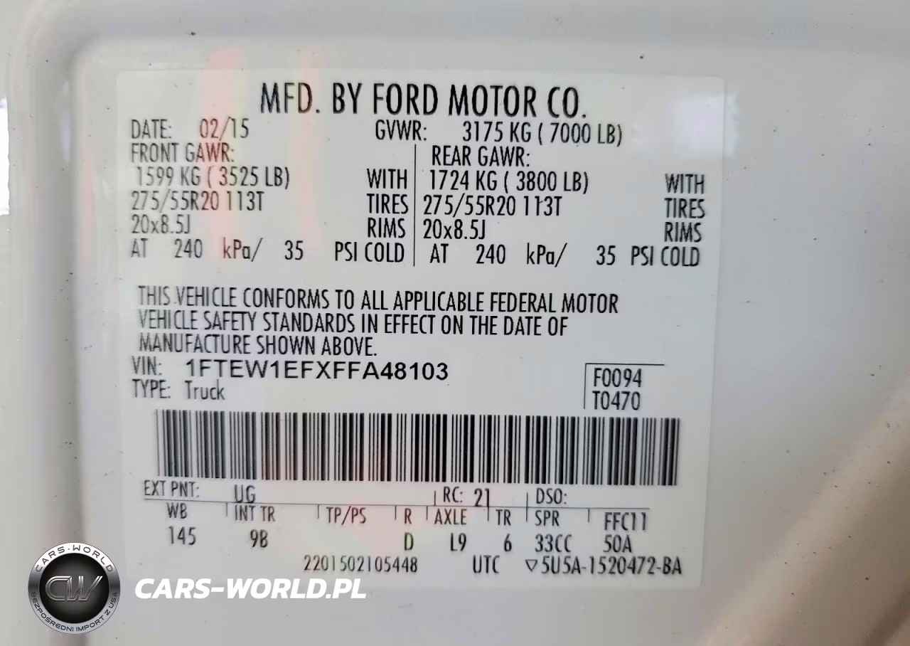 2015 Ford F150 Supercrew VIN:1FTEW1EFXFFA48103 - 12