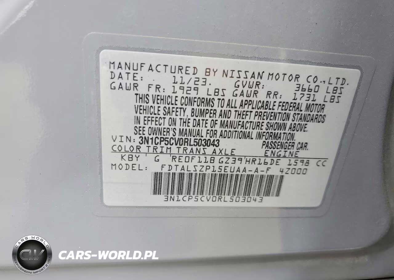 2024 Nissan Kicks Sv VIN:3N1CP5CV0RL503043 - 13