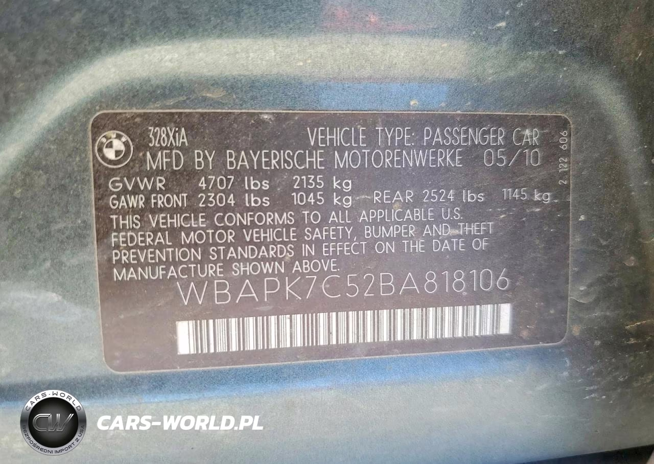 2011 BMW 328 Xi VIN:WBAPK7C52BA818106 - 13