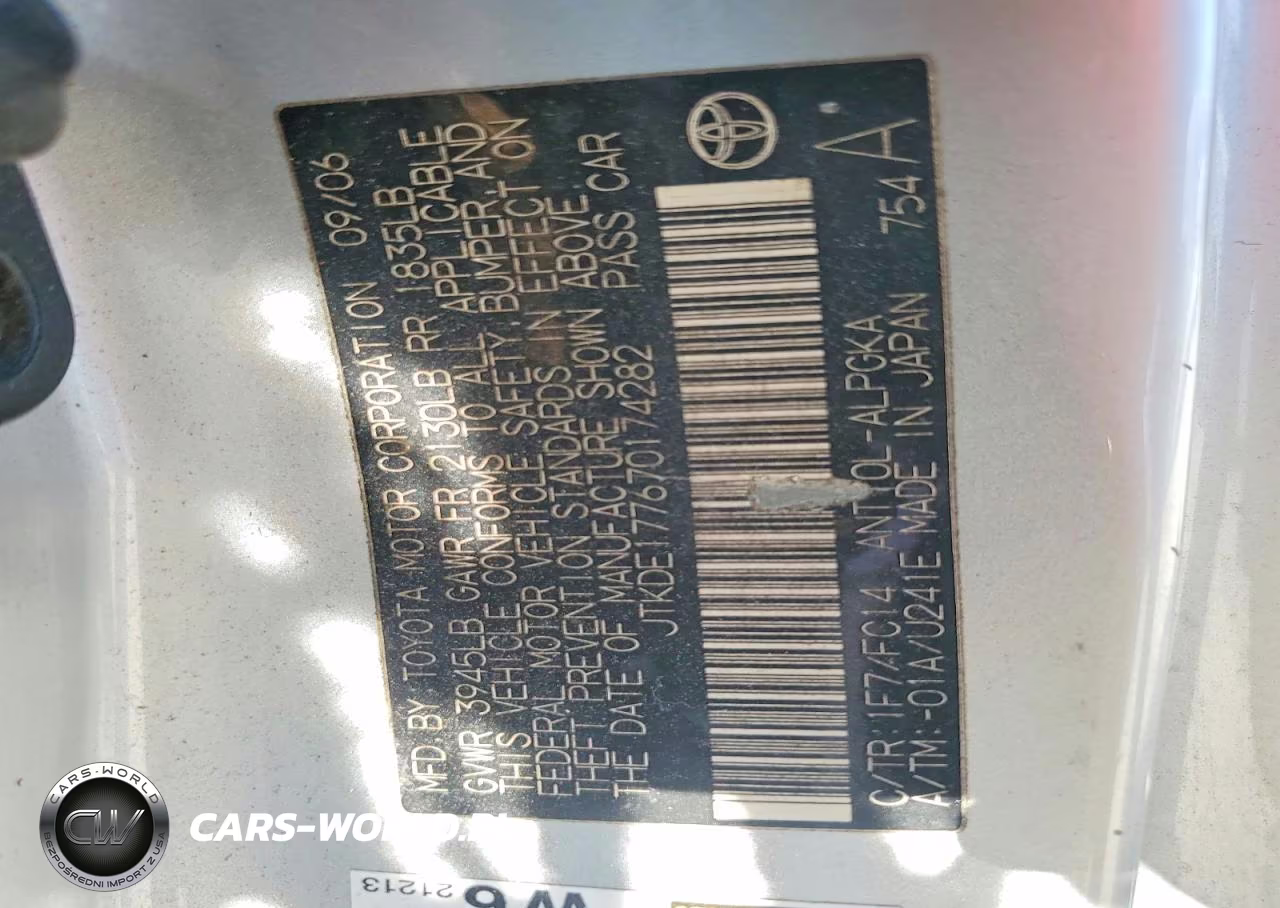 2007 Scion Tc Base VIN:JTKDE177670174282 - 12