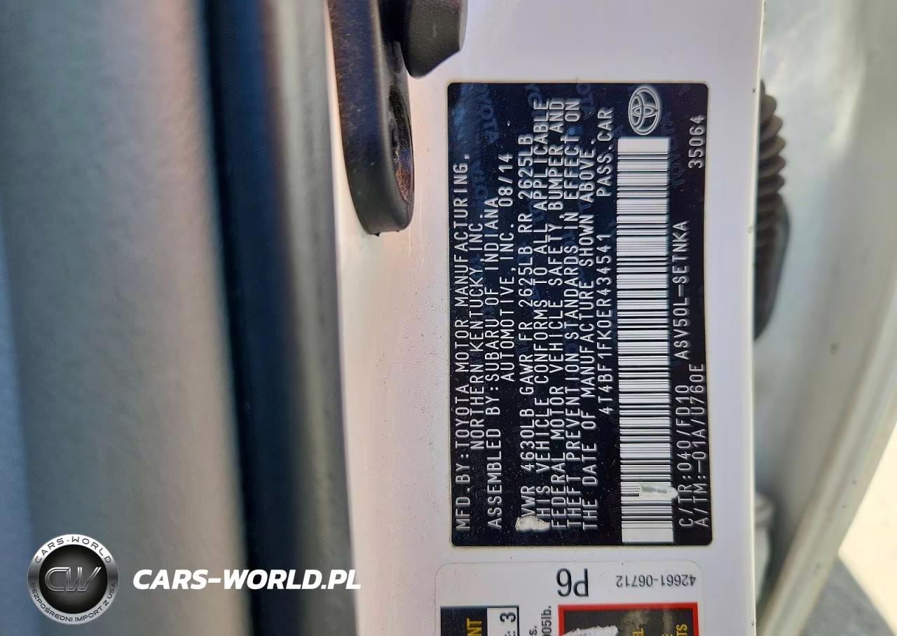 2014 Toyota Camry Le VIN:4T4BF1FK0ER434541 - 12