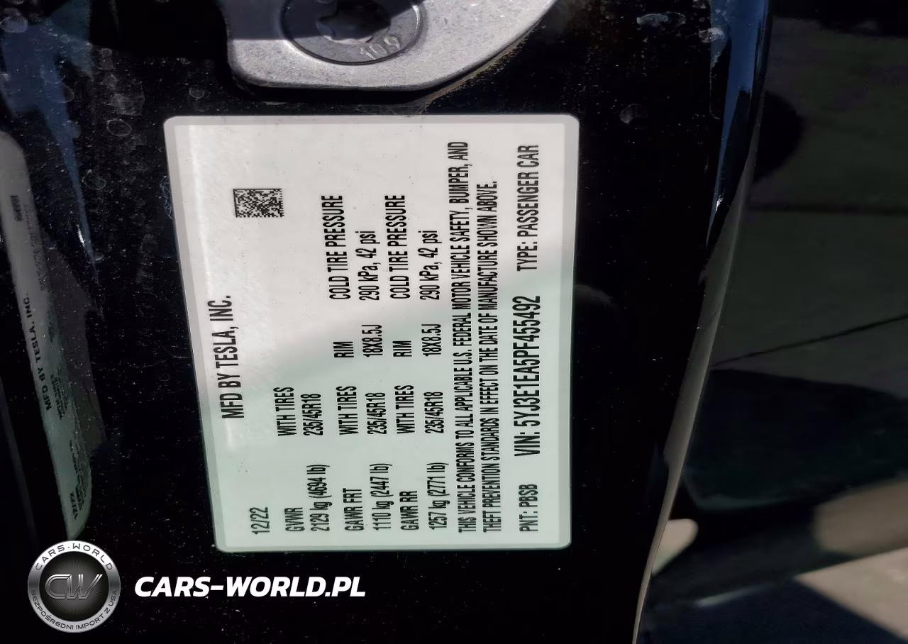2023 Tesla Model 3 VIN:5YJ3E1EA5PF455492 - 13