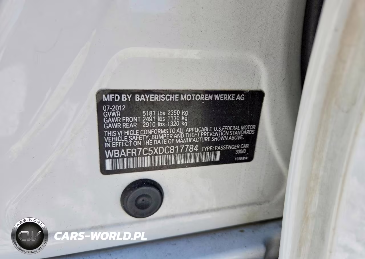 2013 BMW 535 I VIN:WBAFR7C5XDC817784 - 12
