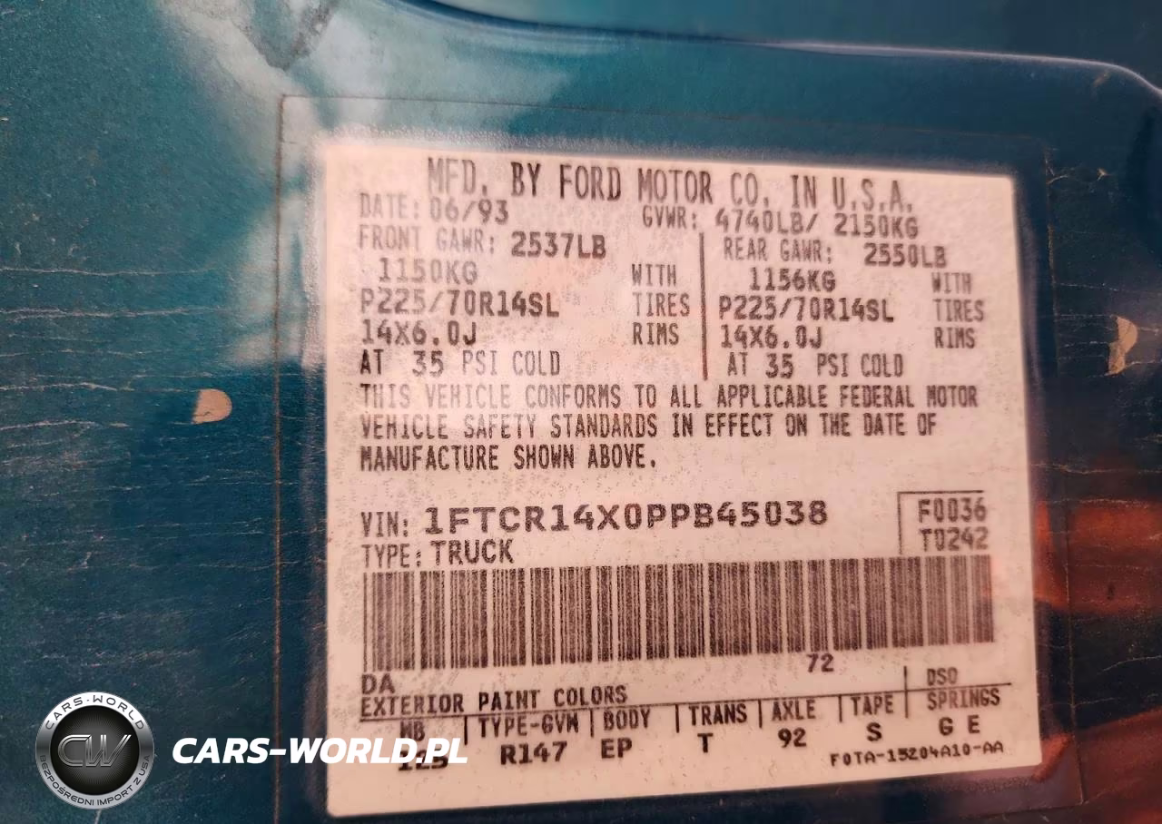 1993 Ford Ranger Super Cab VIN:1FTCR14X0PPB45038 - 12
