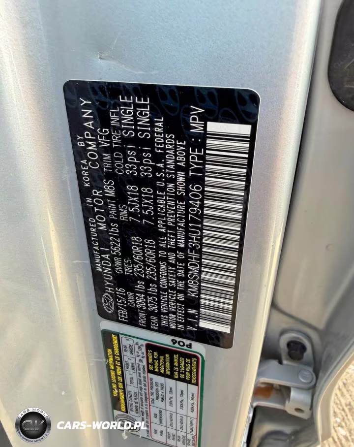 2017 Hyundai Santa Fe Se VIN:KM8SMDHF3HU179406 - 10