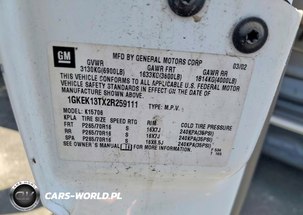 2002 GMC Yukon VIN:1GKEK13TX2R259111 - 13