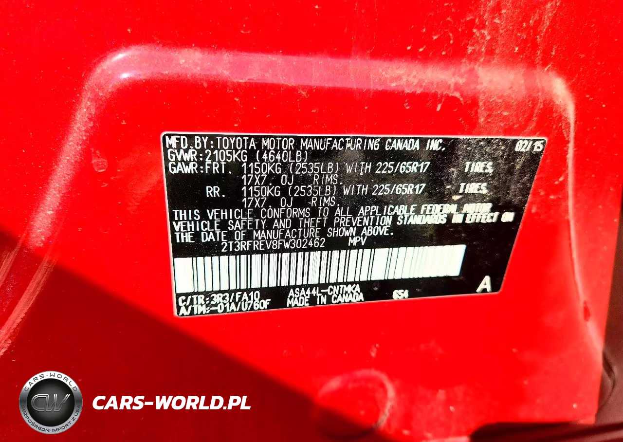 2015 Toyota Rav4 Xle VIN:2T3RFREV8FW302462 - 14