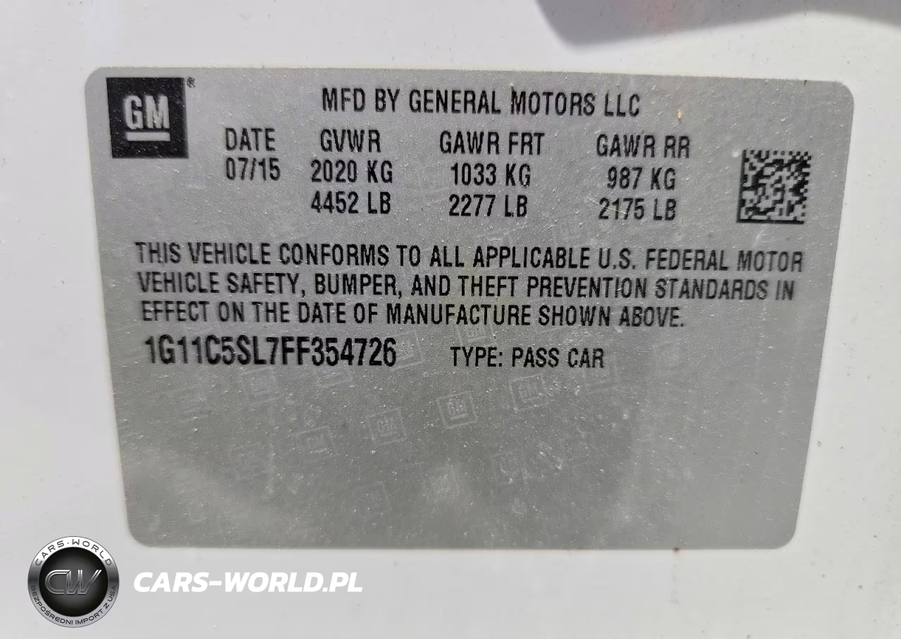 2015 Chevrolet Malibu 1Lt VIN:1G11C5SL7FF354726 - 13