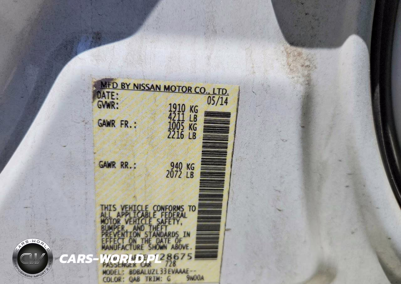 2014 Nissan Altima 2.5 Sv VIN:1N4AL3AP6EC428675 - 12