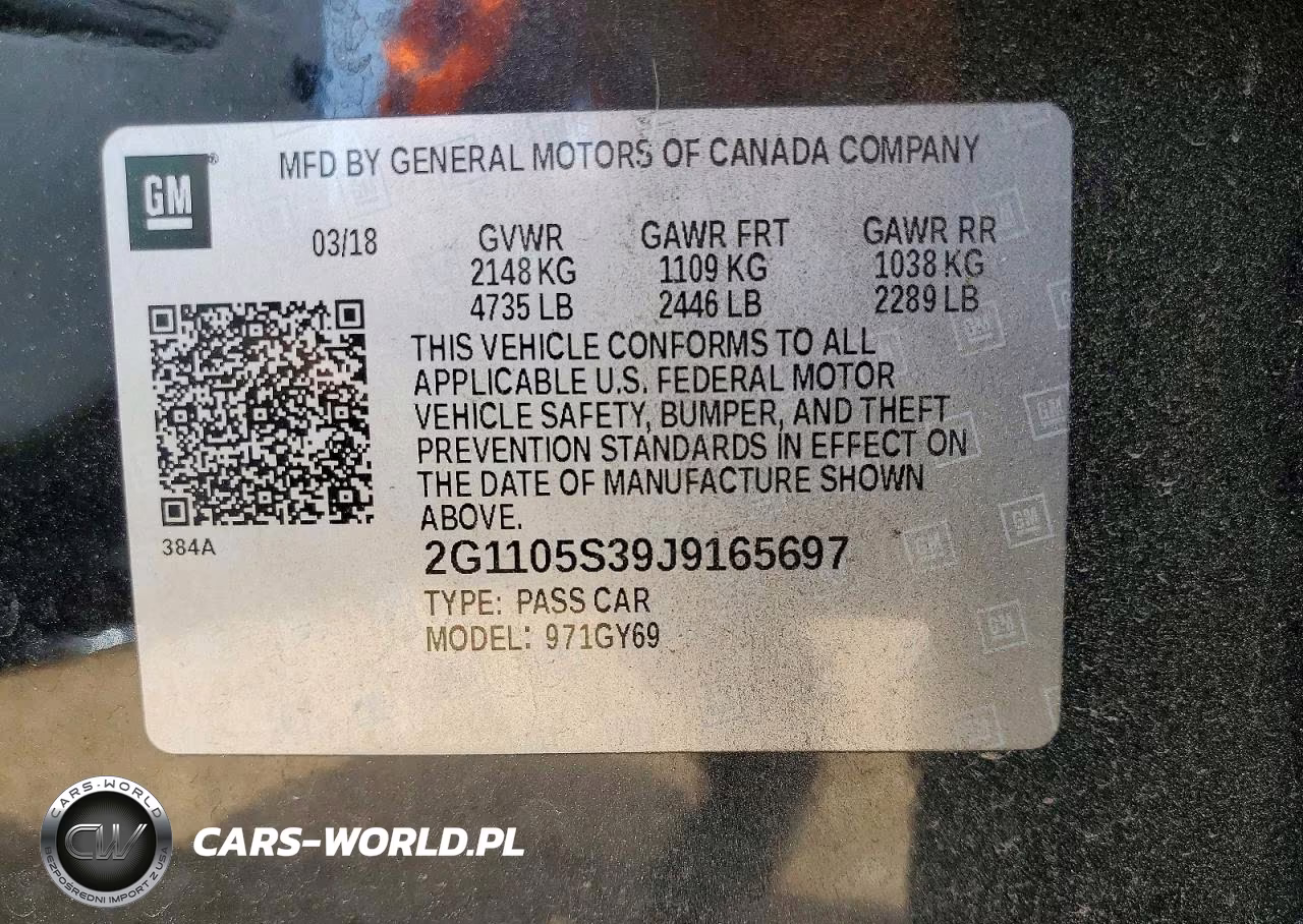 2018 Chevrolet Impala Lt VIN:2G1105S39J9165697 - 13