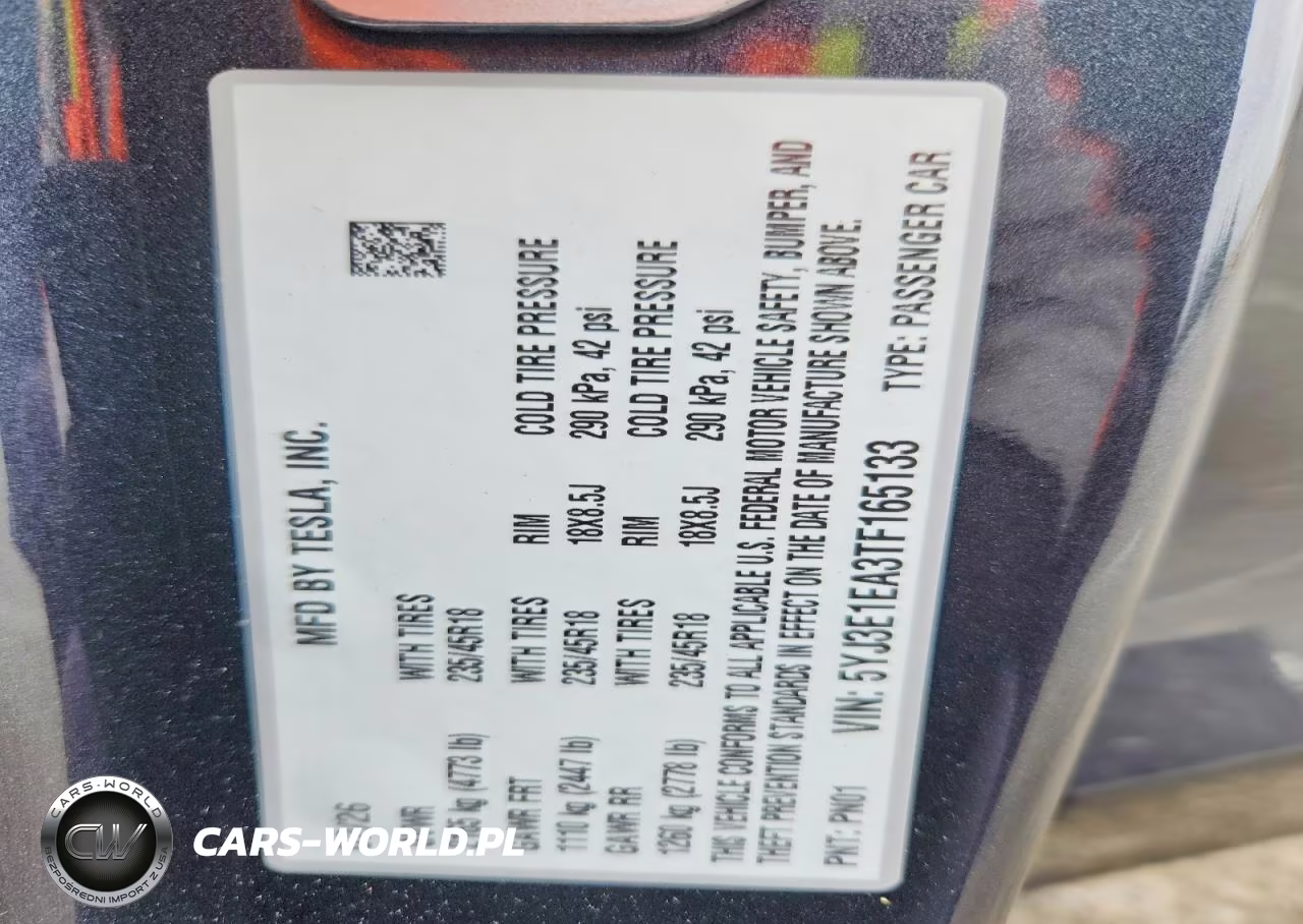 2026 Tesla Model 3 VIN:5YJ3E1EA3TF165133 - 12