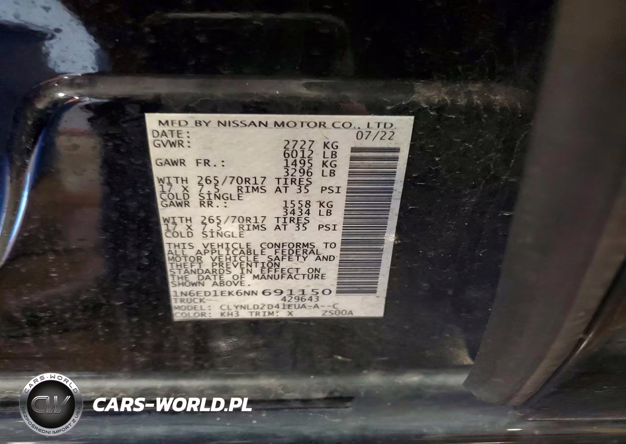 2022 Nissan Frontier Pro-4X VIN:1N6ED1EK6NN691150 - 12
