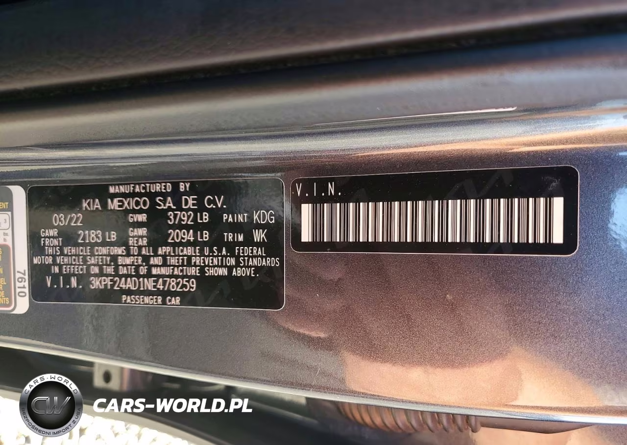 2022 Kia Forte Lxs VIN:3KPF24AD1NE478259 - 12