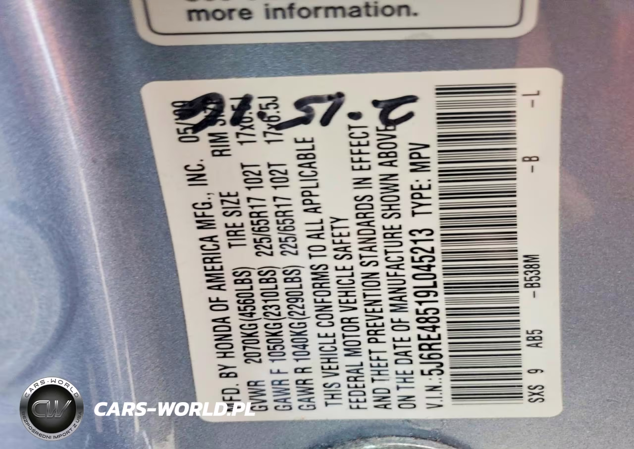 2009 Honda Cr-V Ex VIN:5J6RE48519L045213 - 13