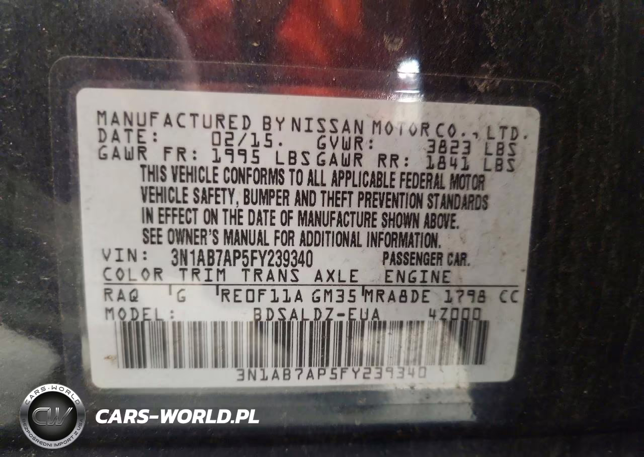 2015 Nissan Sentra Sv VIN:3N1AB7AP5FY239340 - 12