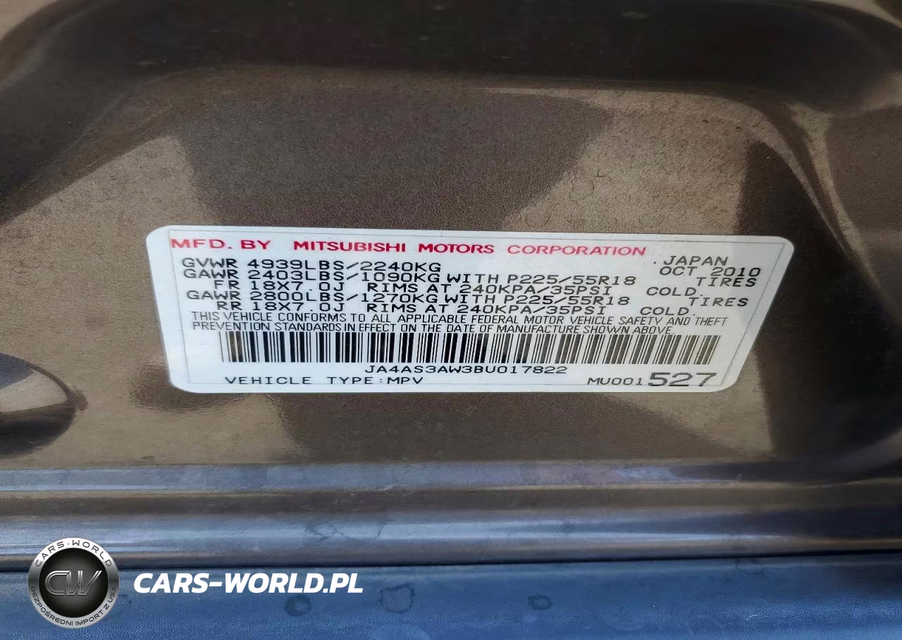 2011 Mitsubishi Outlander Se VIN:JA4AS3AW3BU017822 - 12