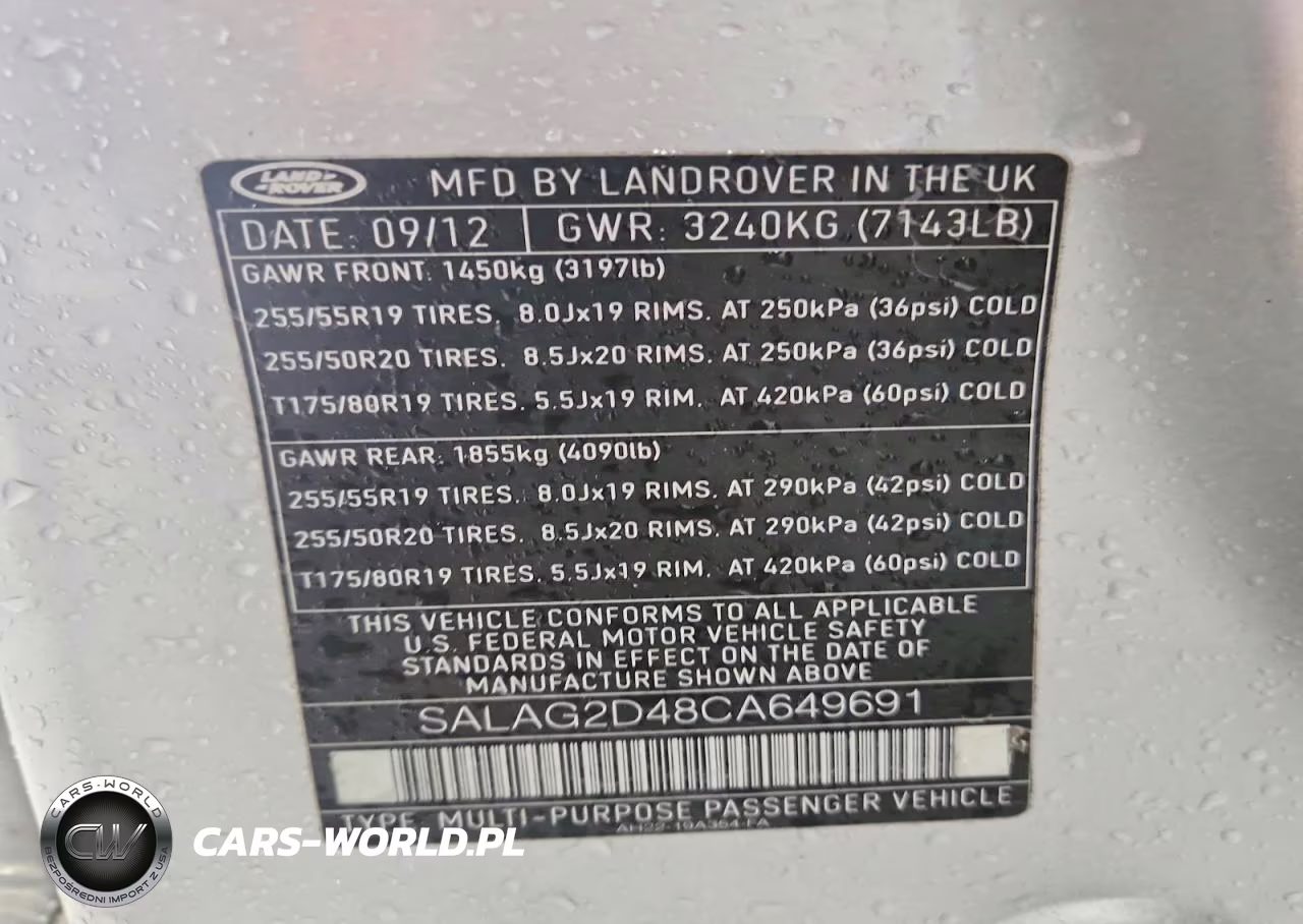2012 Land Rover Lr4 Hse VIN:SALAG2D48CA649691 - 13
