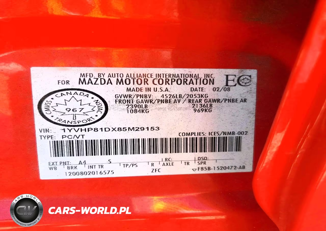 2008 Mazda 6 S VIN:1YVHP81DX85M29153 - 12