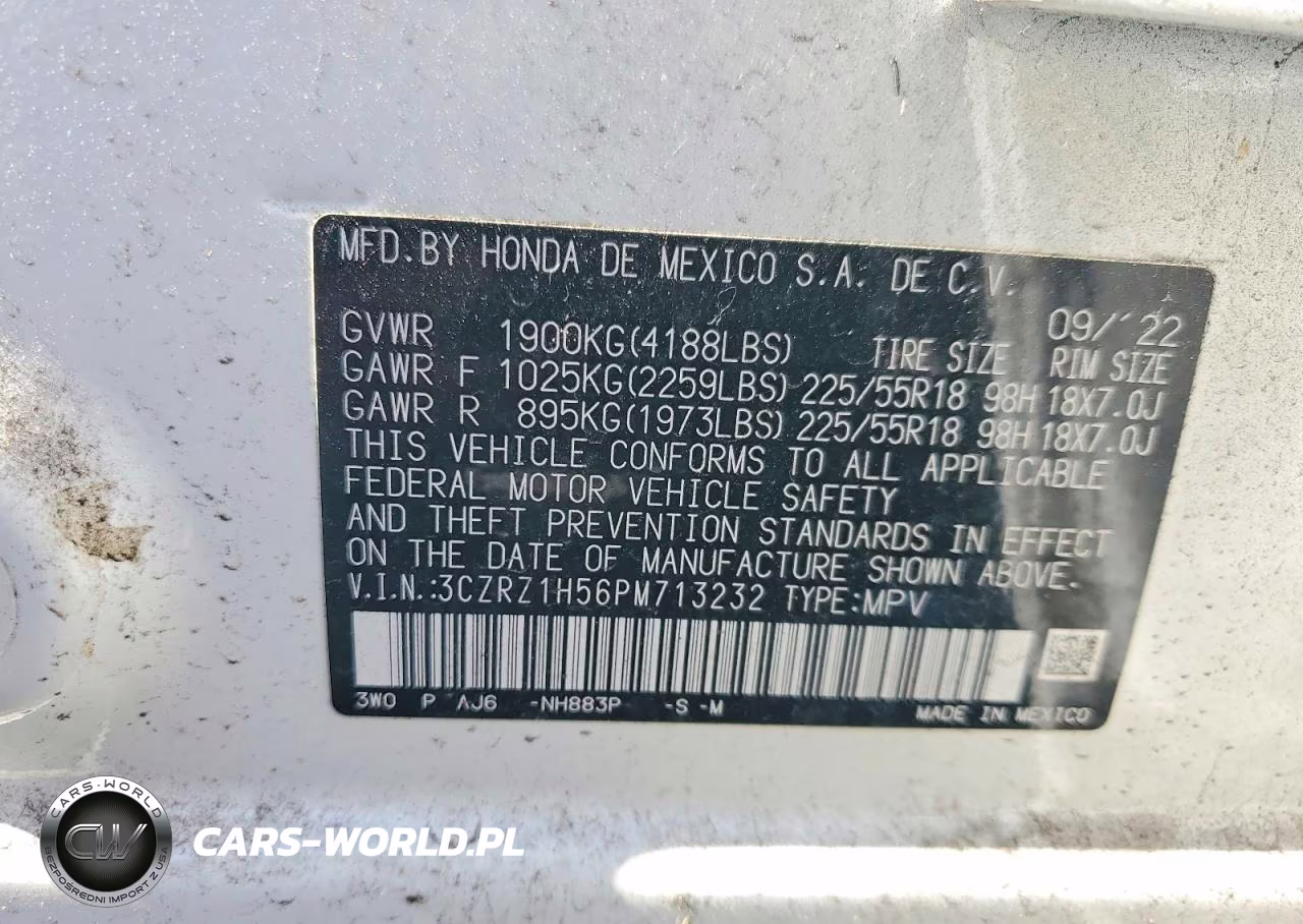 2023 Honda Hr-V Sport VIN:3CZRZ1H56PM713232 - 14