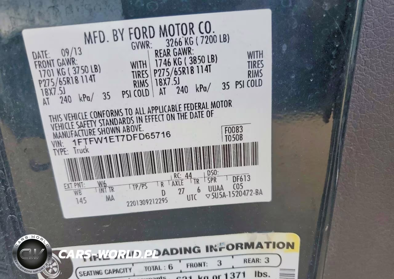 2013 Ford F150 Supercrew VIN:1FTFW1ET7DFD65716 - 12