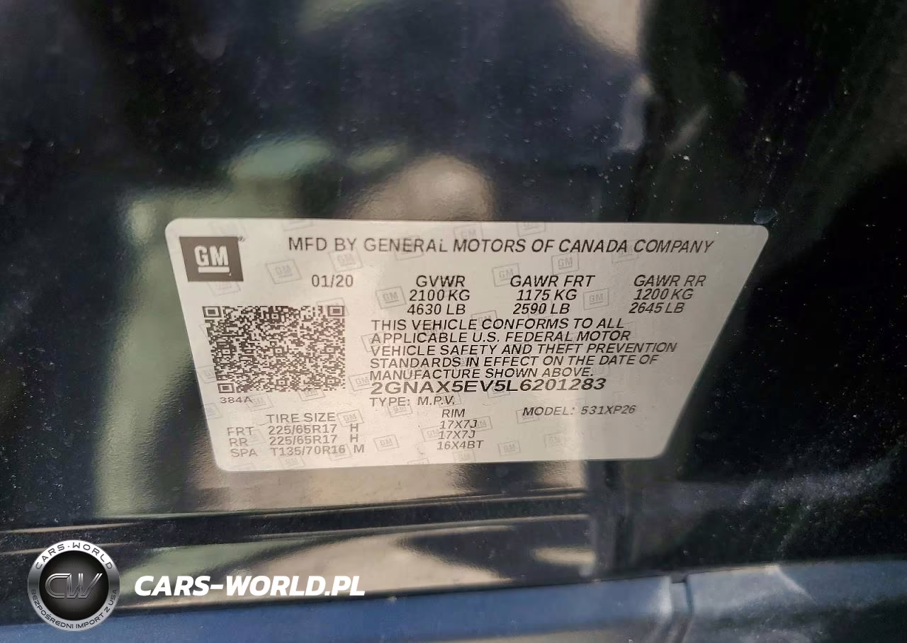 2020 Chevrolet Equinox VIN:2GNAX5EV5L6201283 - 13