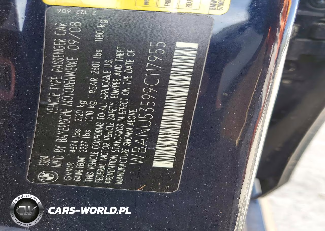 2009 BMW 528 I VIN:WBANU53599C117955 - 12