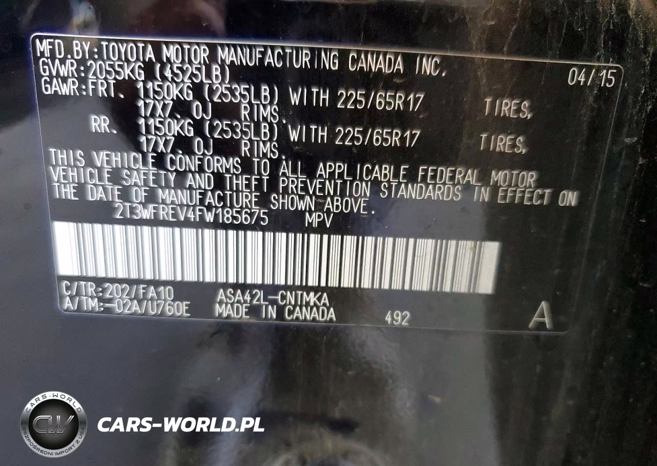 2015 Toyota Rav4 Xle VIN:2T3WFREV4FW185675 - 13