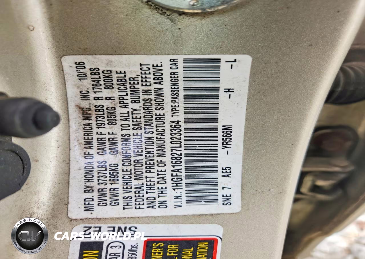 2007 Honda Civic Ex VIN:1HGFA16827L023364 - 12