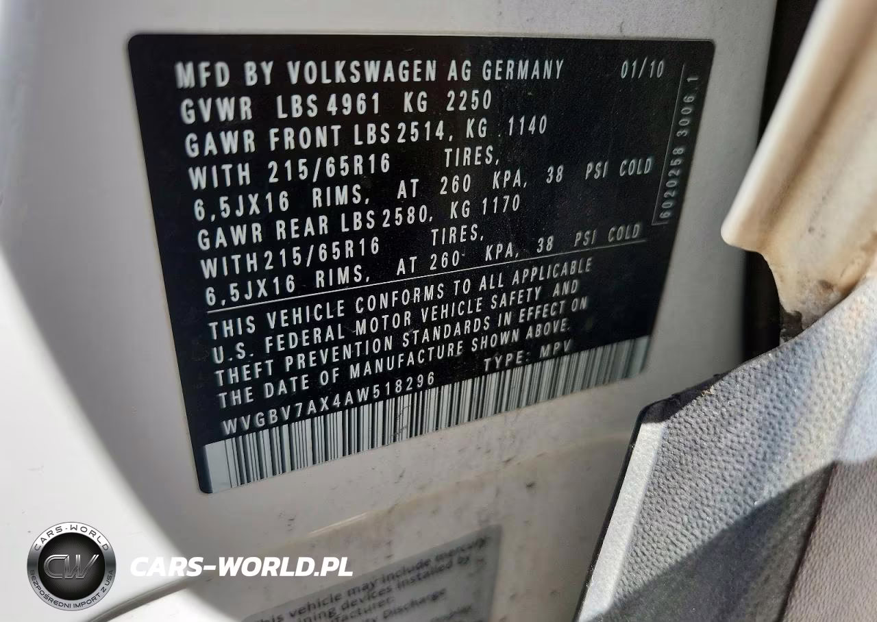 2010 Volkswagen Tiguan Se VIN:WVGBV7AX4AW518296 - 13