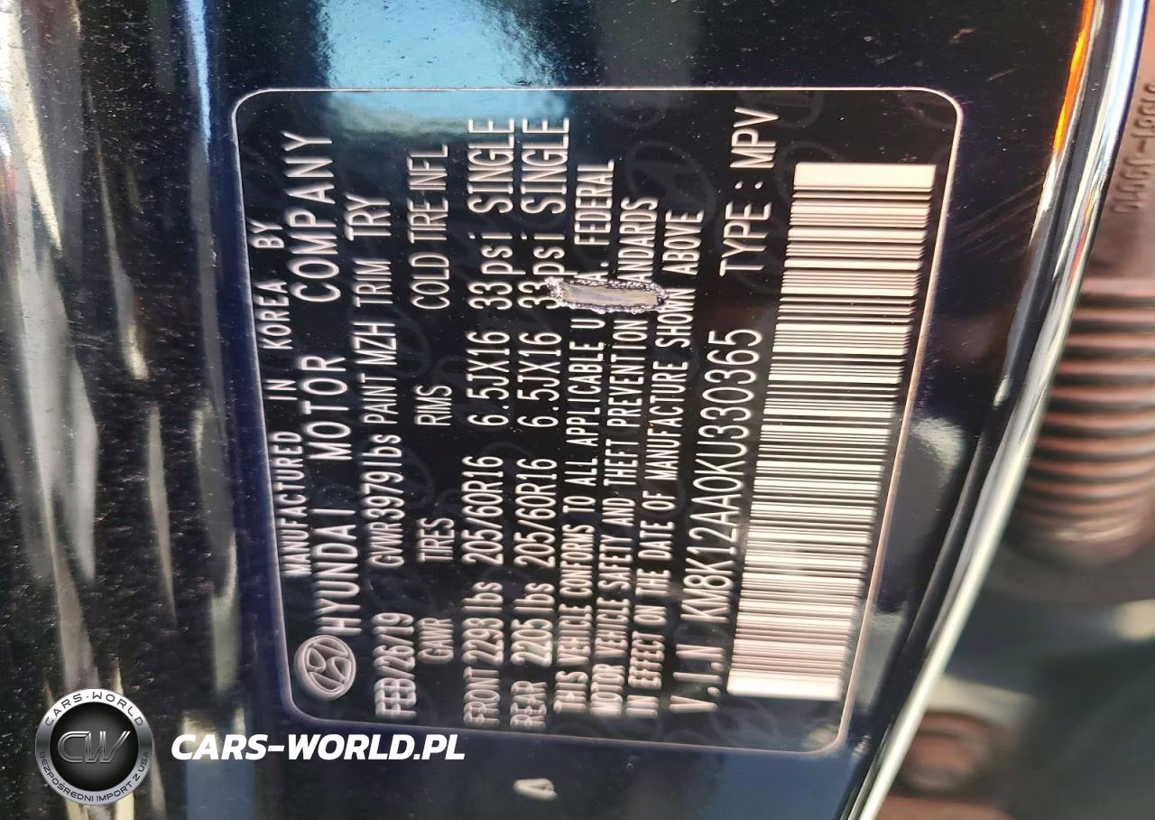 2019 Hyundai Kona Se VIN:KM8K12AA0KU330365 - 14