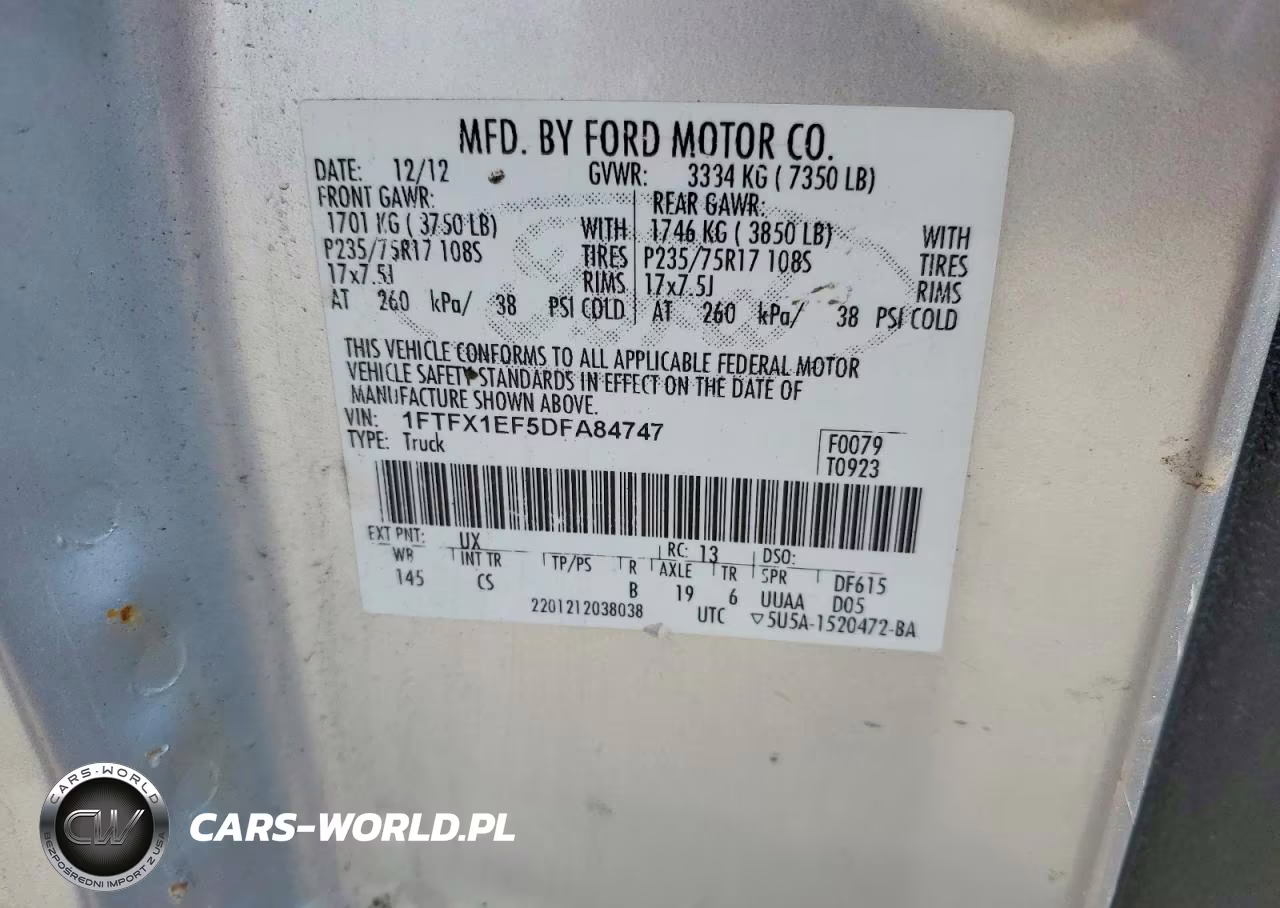 2013 Ford F150 Super Cab VIN:1FTFX1EF5DFA84747 - 12
