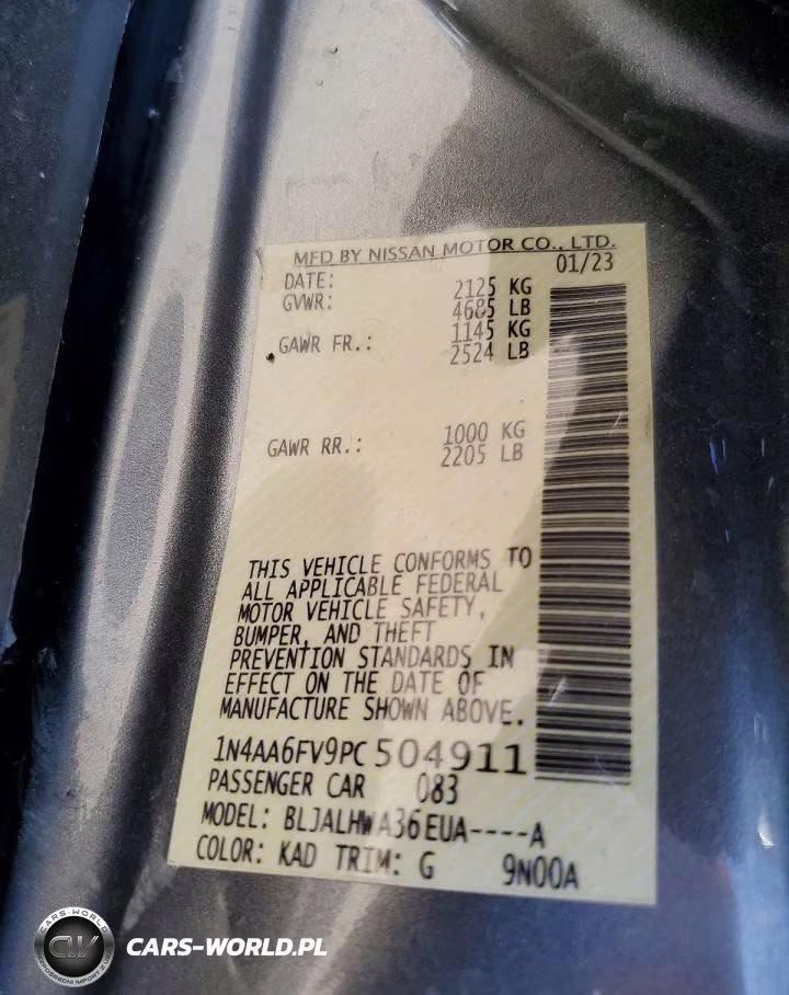 2023 Nissan Maxima Platinum VIN:1N4AA6FV9PC504911 - 12