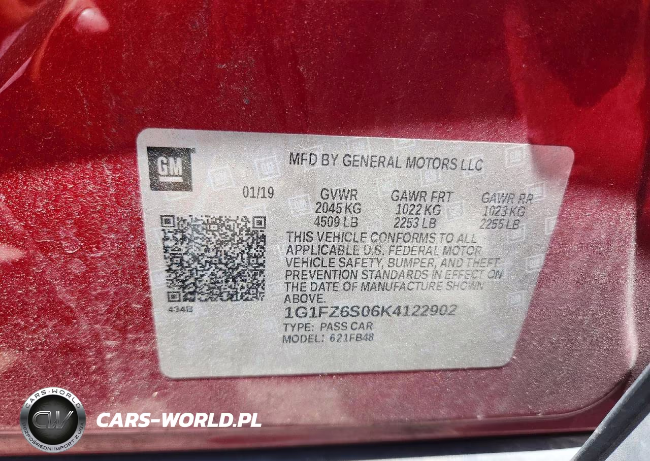 2019 Chevrolet Bolt Ev Premier VIN:1G1FZ6S06K4122902 - 12