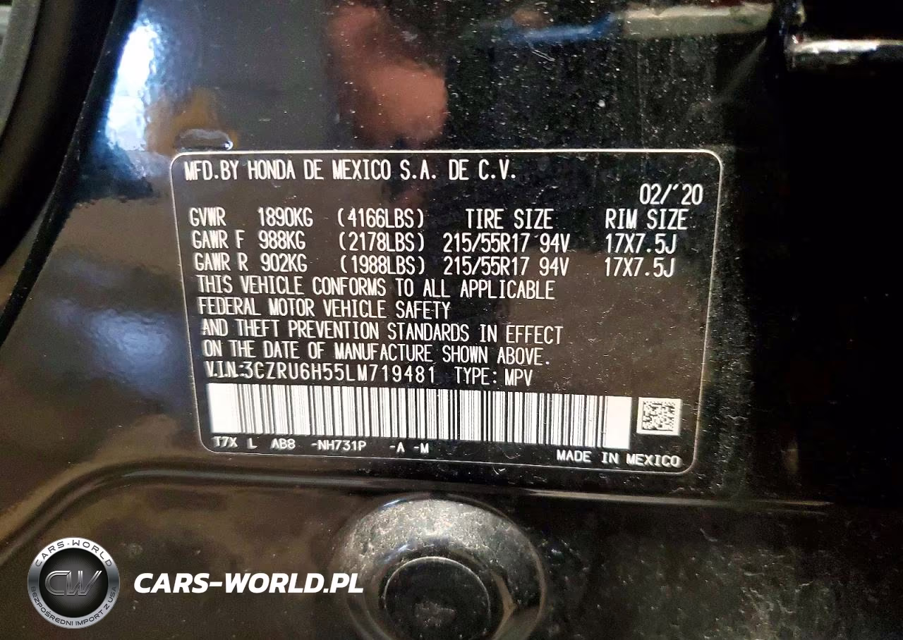 2020 Honda Hr-V Ex VIN:3CZRU6H55LM719481 - 14