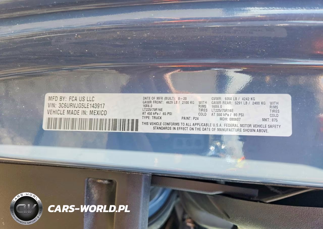 2020 Ram Promaster 3500 Delivery Van VIN:3C6URVJG5LE143917 - 13