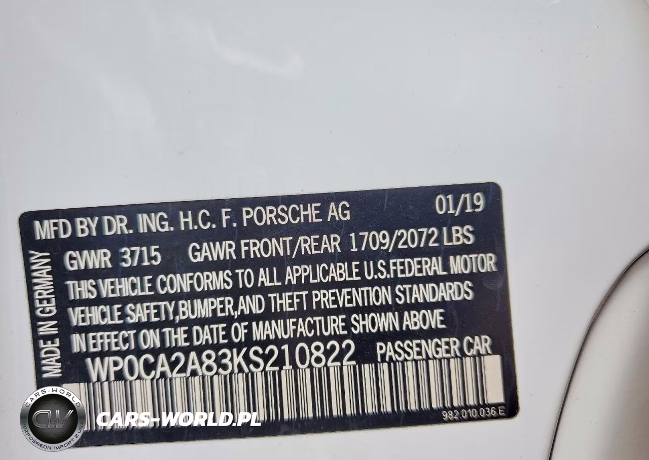 2019 Porsche Boxster Base VIN:WP0CA2A83KS210822 - 12