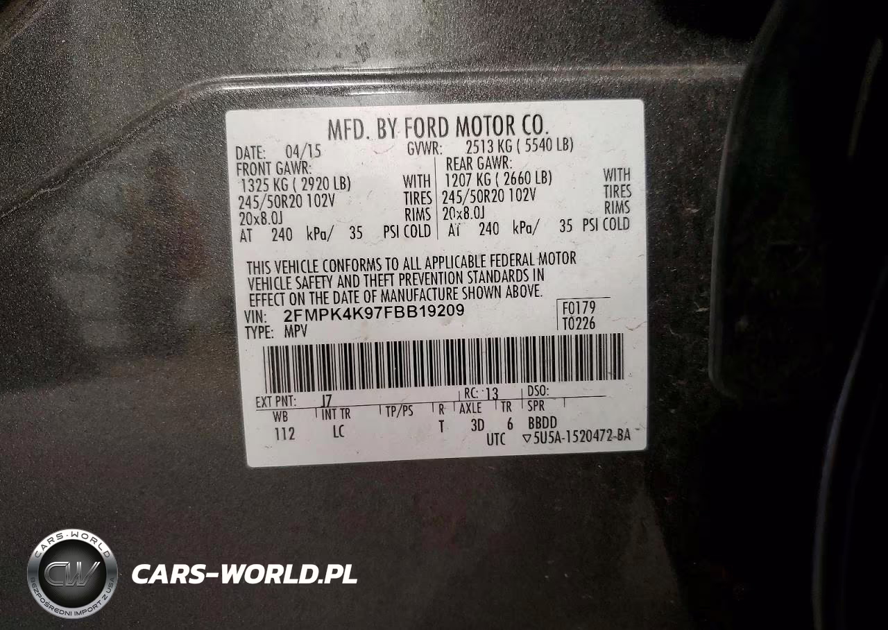 2015 Ford Edge Titanium VIN:2FMPK4K97FBB19209 - 13