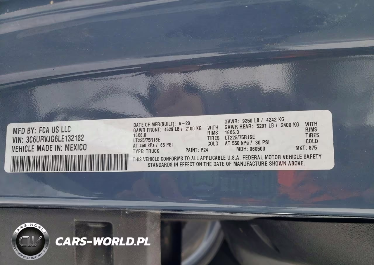 2020 Ram Promaster 3500 Delivery Van VIN:3C6URVJG6LE132182 - 13