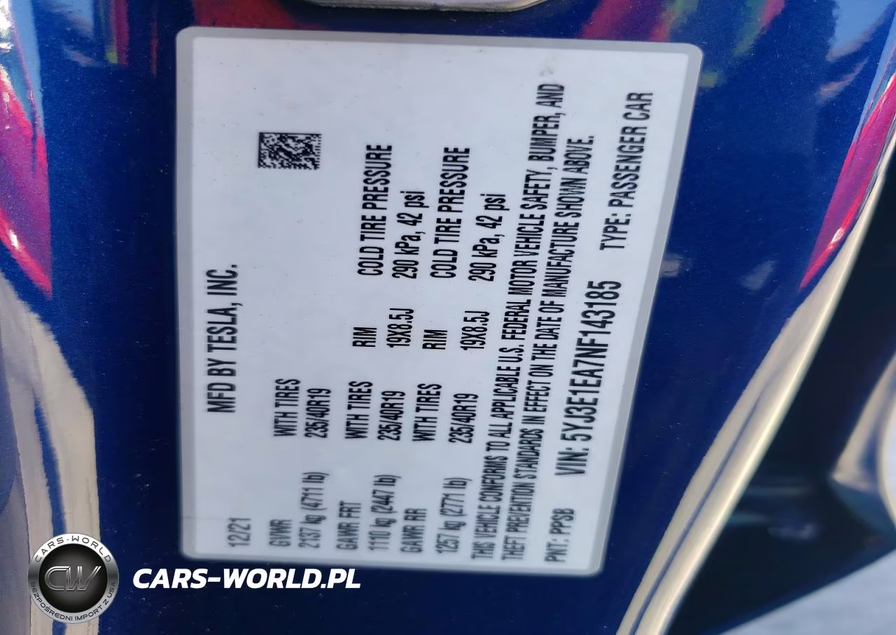 2022 Tesla Model 3 VIN:5YJ3E1EA7NF143185 - 13