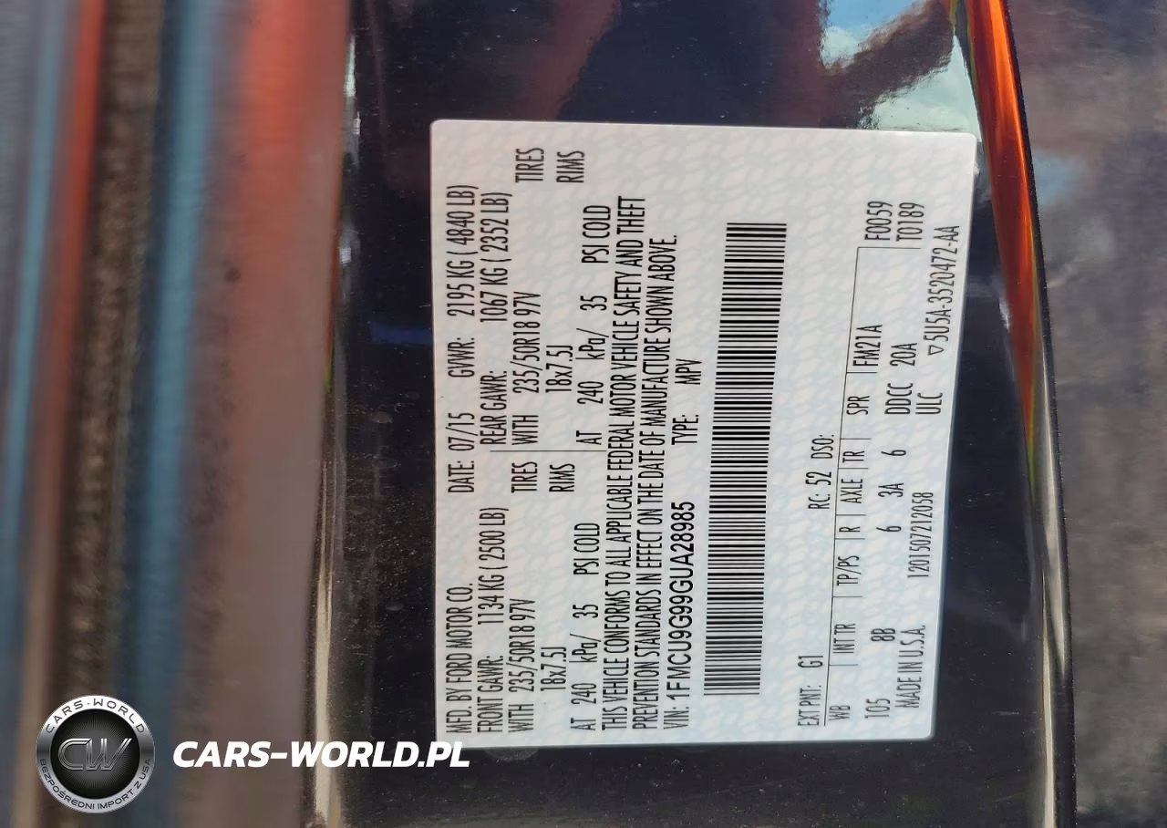 2016 Ford Escape Se VIN:1FMCU9G99GUA28985 - 13