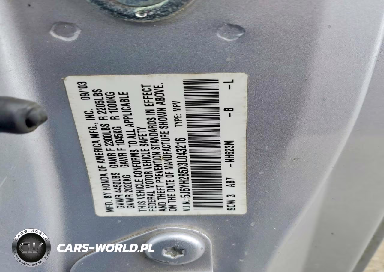 2003 Honda Element Ex VIN:5J6YH285X3L043216 - 13