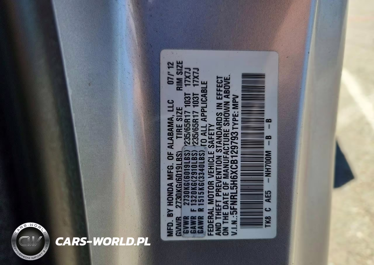 2012 Honda Odyssey Exl VIN:5FNRL5H6XCB129793 - 14