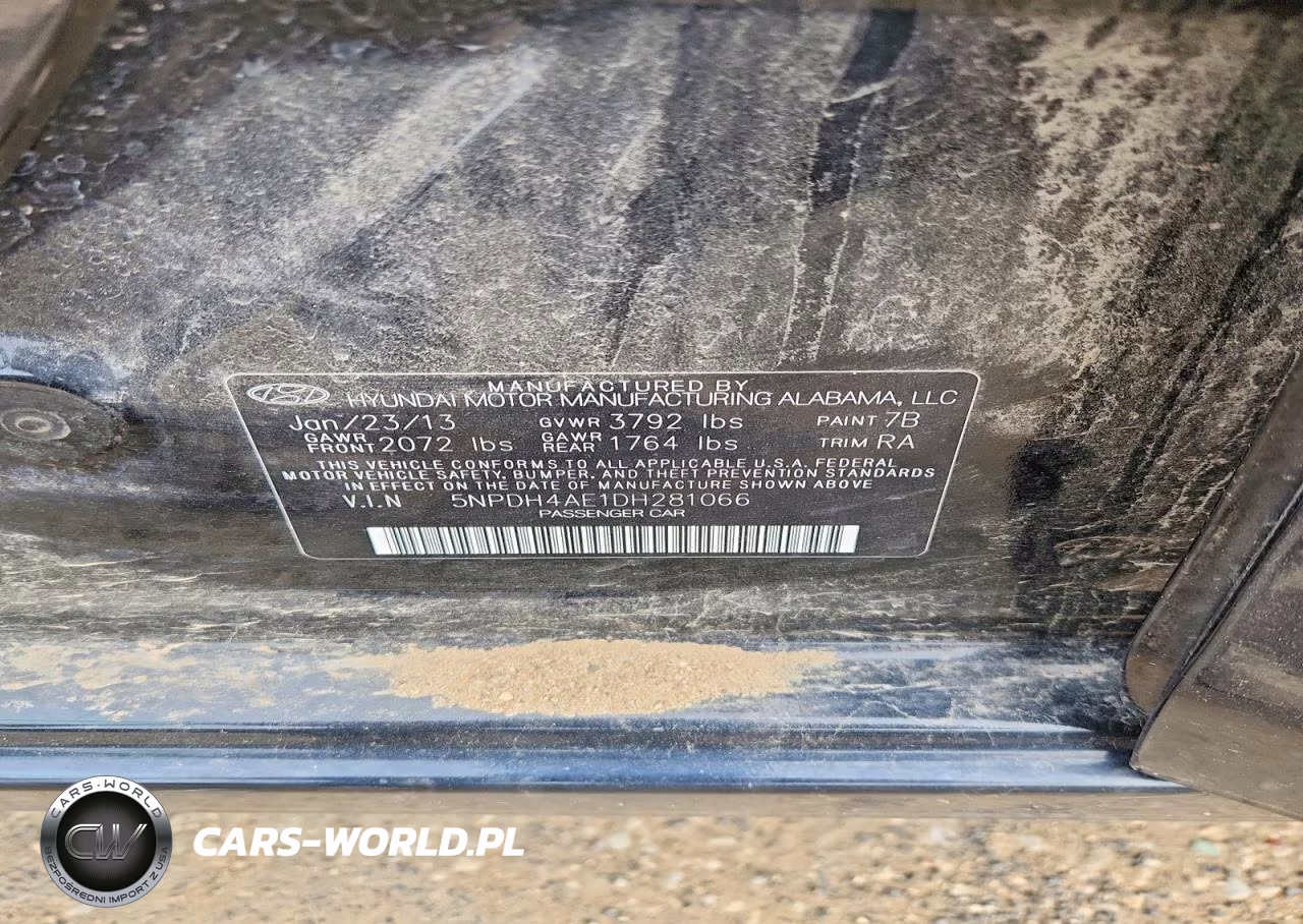 2013 Hyun Elantra VIN:5NPDH4AE1DH281066 - 12