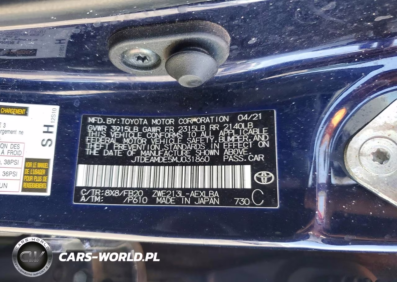 2021 Toyota Corolla Le VIN:JTDEAMDE5MJ031860 - 13