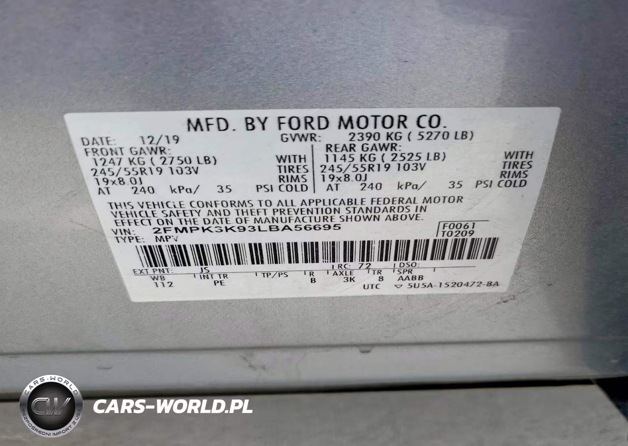 2020 Ford Edge Titanium VIN:2FMPK3K93LBA56695 - 13