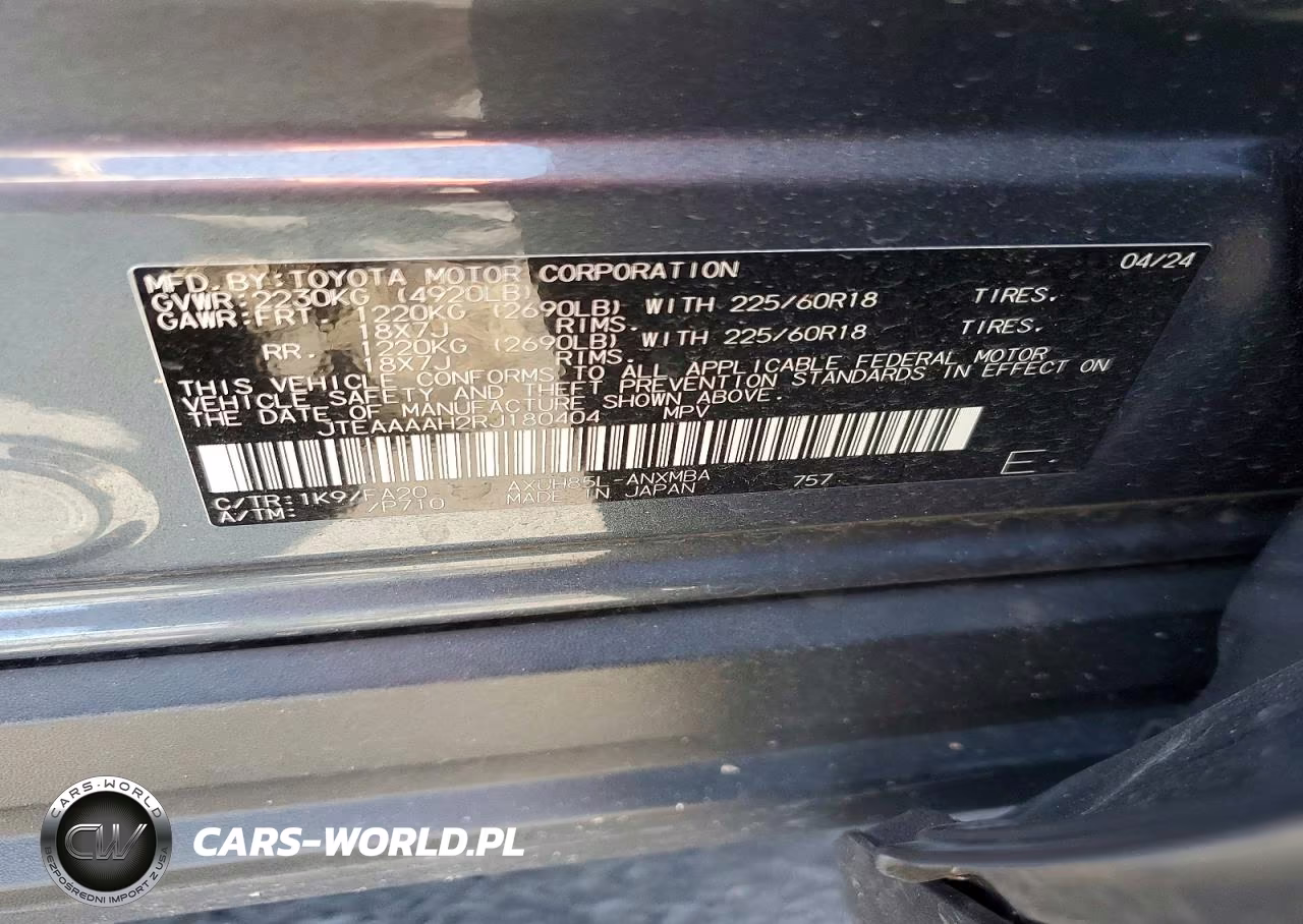 2024 Toyota Venza Le VIN:JTEAAAAH2RJ180404 - 13