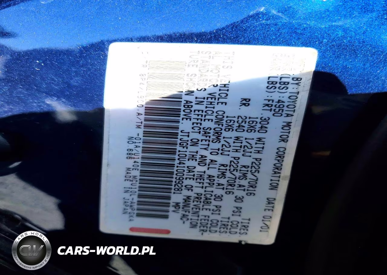 2001 Lexus Rx 300 VIN:JTJGF10U410099281 - 12