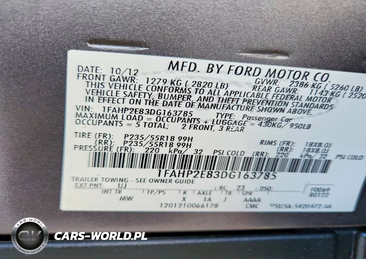 2013 Ford Taurus Sel VIN:1FAHP2E83DG163785 - 12