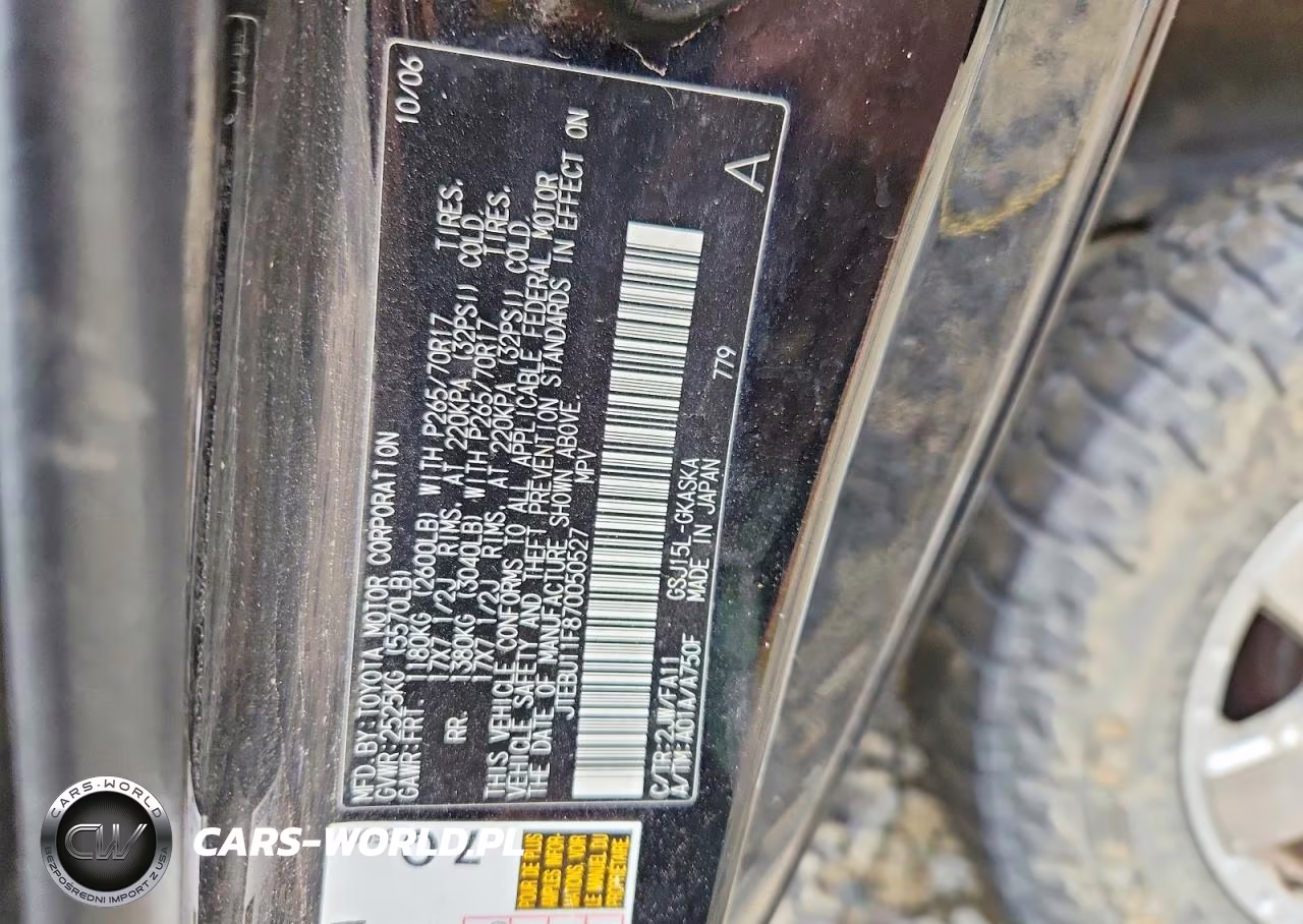 2007 Toyota Fj Cruiser Base VIN:JTEBU11F870050527 - 12